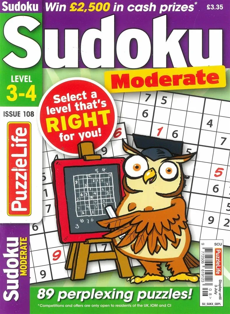 Puzzlelife Sudoku Moderate 3-4 Magazine 1